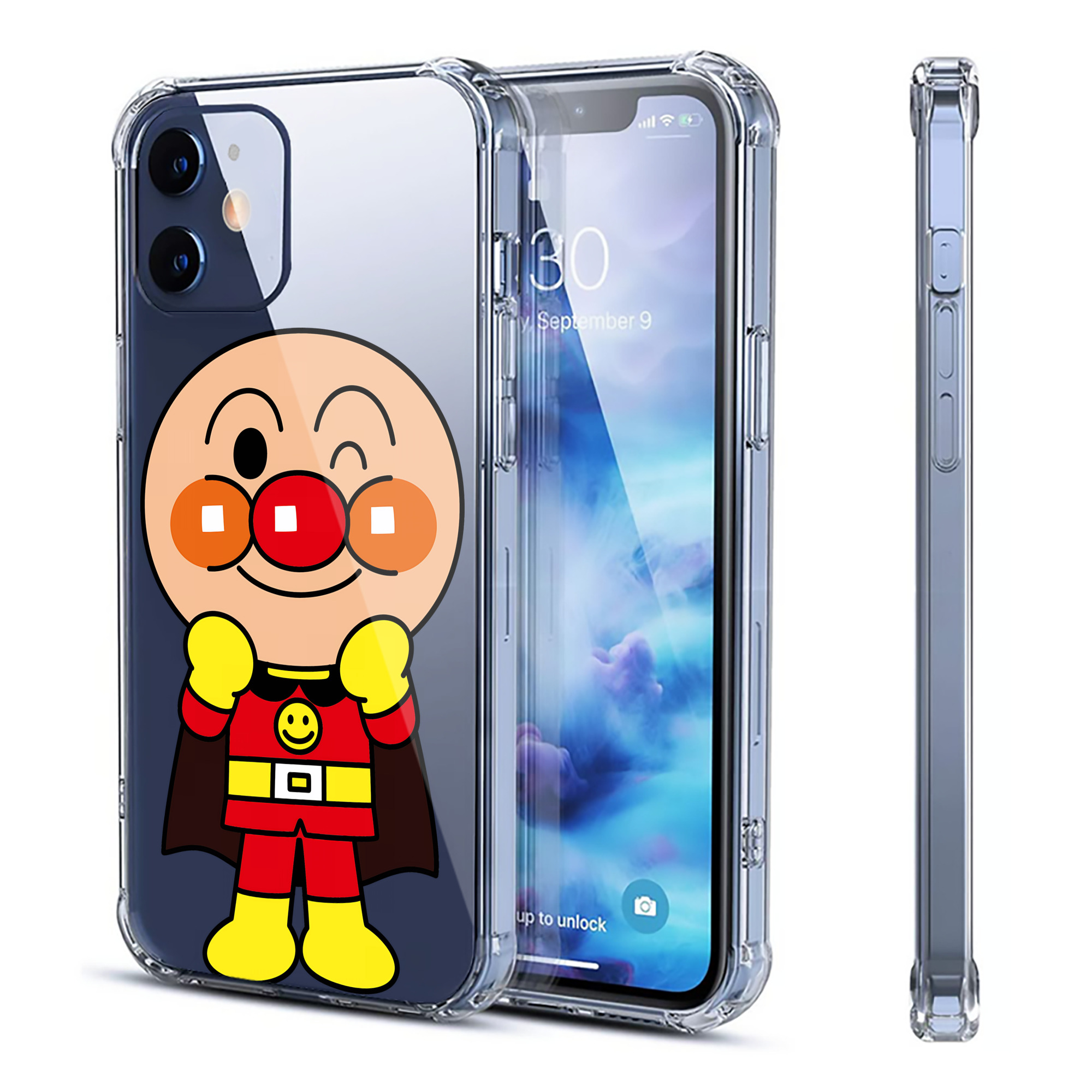 （画像用） アンパンマン Anpanman 【iPhone 12シリーズ対応】透明スマホケース（クリアソフトケース）